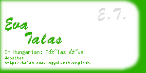 eva talas business card